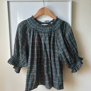 Doen Artemisia Top - Green Plaid